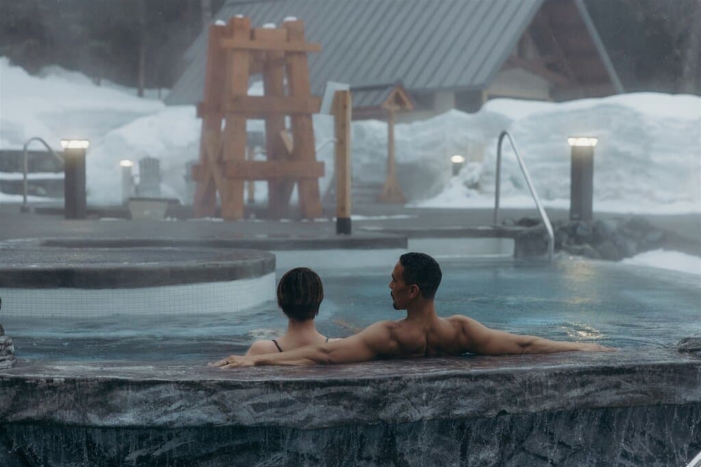 Experience the hydrotherapy cycle, moving through varying temperature pools.