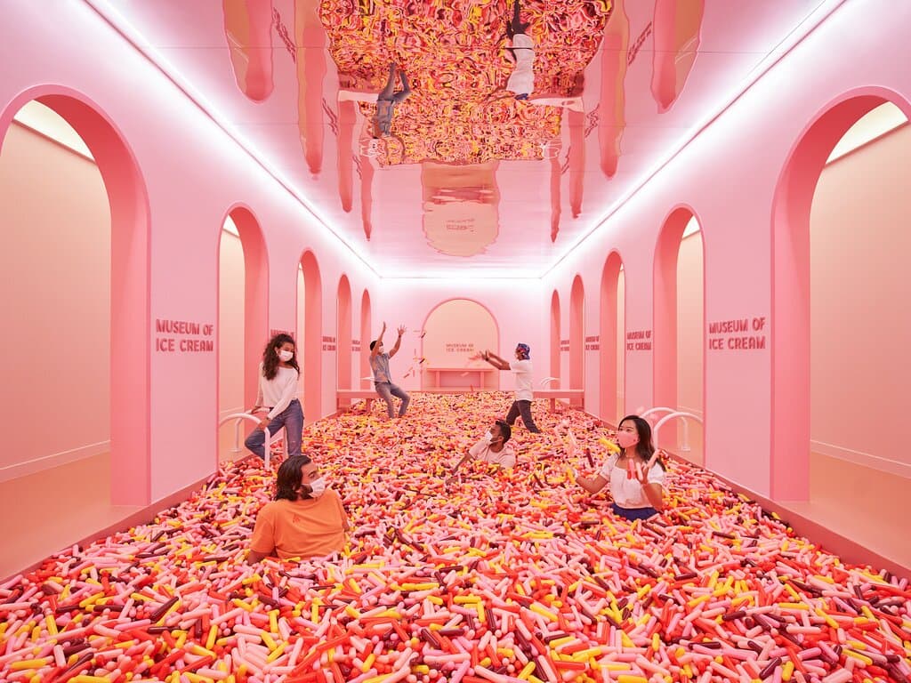 The highlight of the Museum of Ice Cream experience - Sprinkle Pool! This is the largest Sprinkle Pool we've ever created.