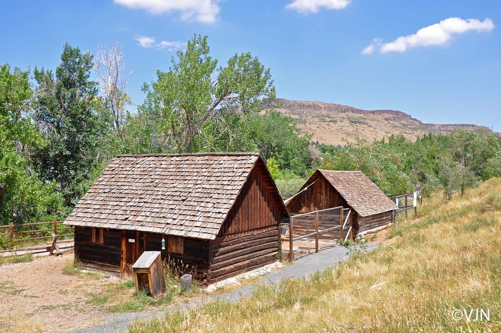 A few old cabins in the park.