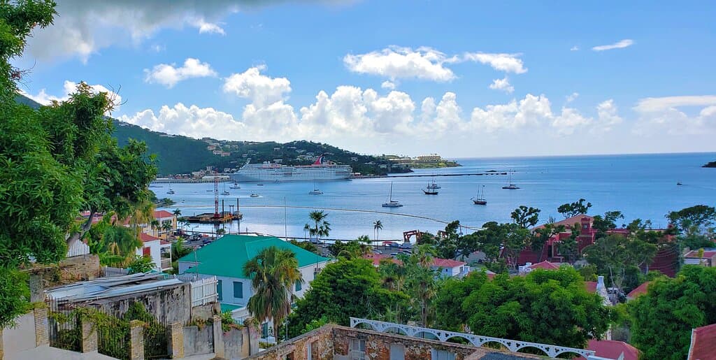 The amazing view of the bay at the top of the stairs