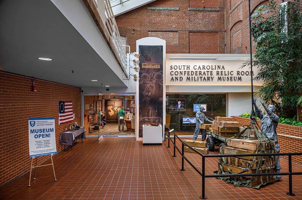 Entrance to the museum featuring pieces from our new Vietnam exhibit.