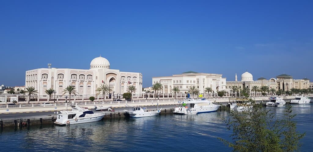 United Arab Emirates, Sharjah. Flag Island, Khalid Lake. February 2023