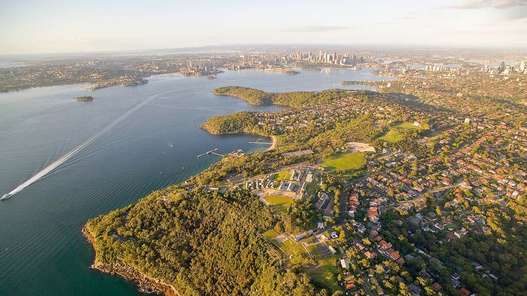 Aerial view of Headland Park.
