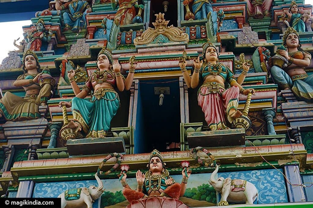 Scultures on the temple tower