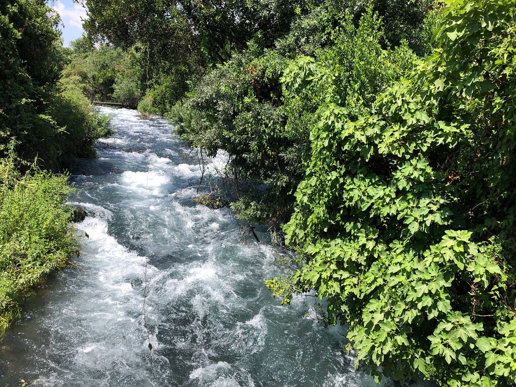 roaring streams from springs at the footsteps of Mount Hermon