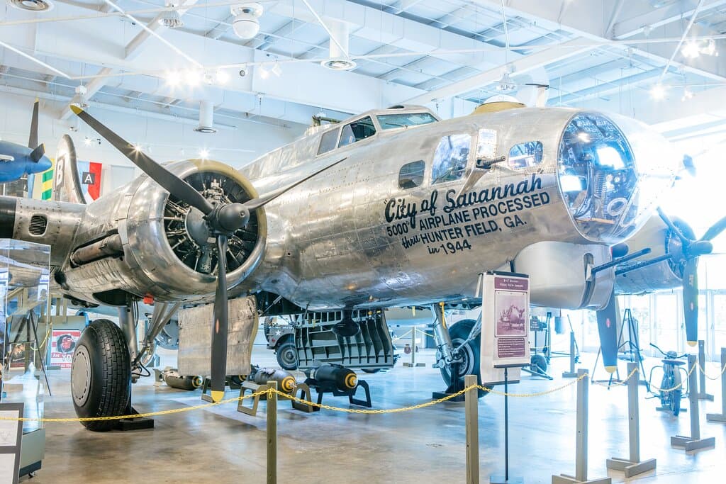 The Flying Fortress, "City of Savannah" B17 Liberator in the museum's Combat Gallery.
