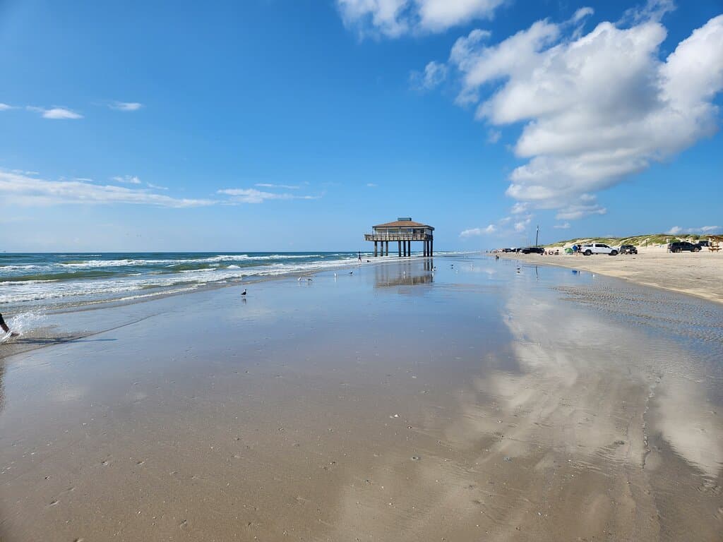 (Nearby beach) What's left of Bob Hall Pier. It was great back in the day. 60s & 70s.