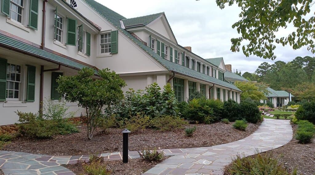 Reynolda Village Historical Reynold's Family House and Museum.  The Exterior of the Mansion.