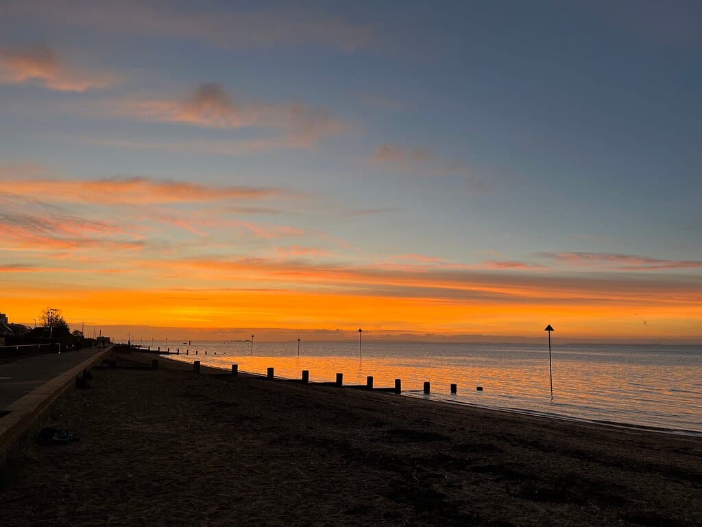 Very early sunrise swim was rewarded with this beauty of a display. Swim here regularly, as it is tidal some swims are very very early, some are late. It’s only a short drive for me to be by the sea. Pebbly sandy beach, with two tides a day. Not the best beach in the world but better than nothing,
