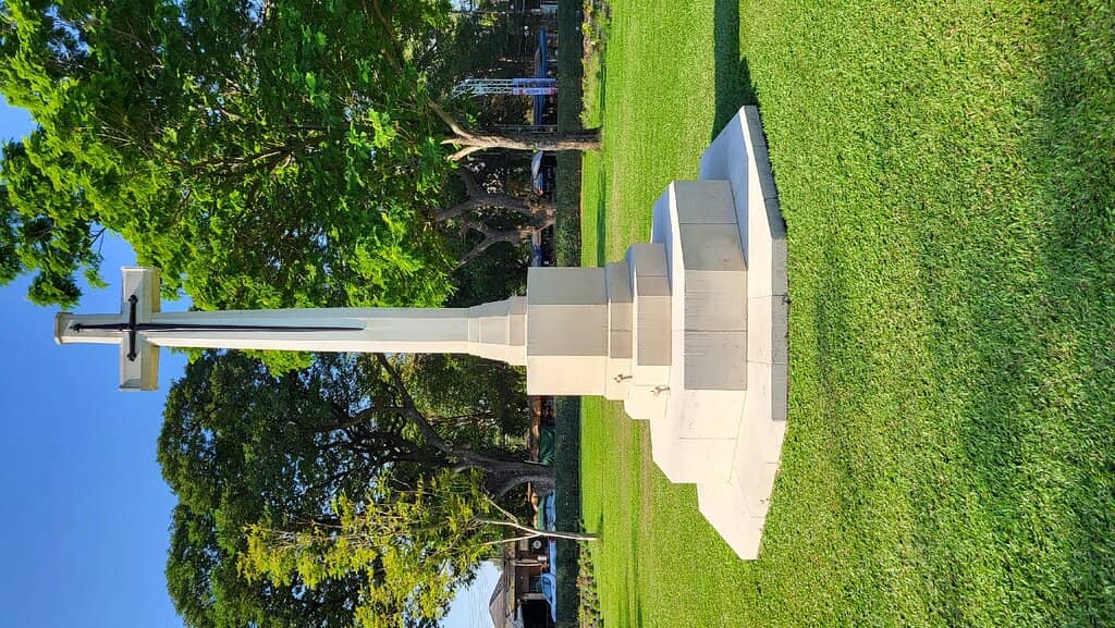 Rows of White Gravestones