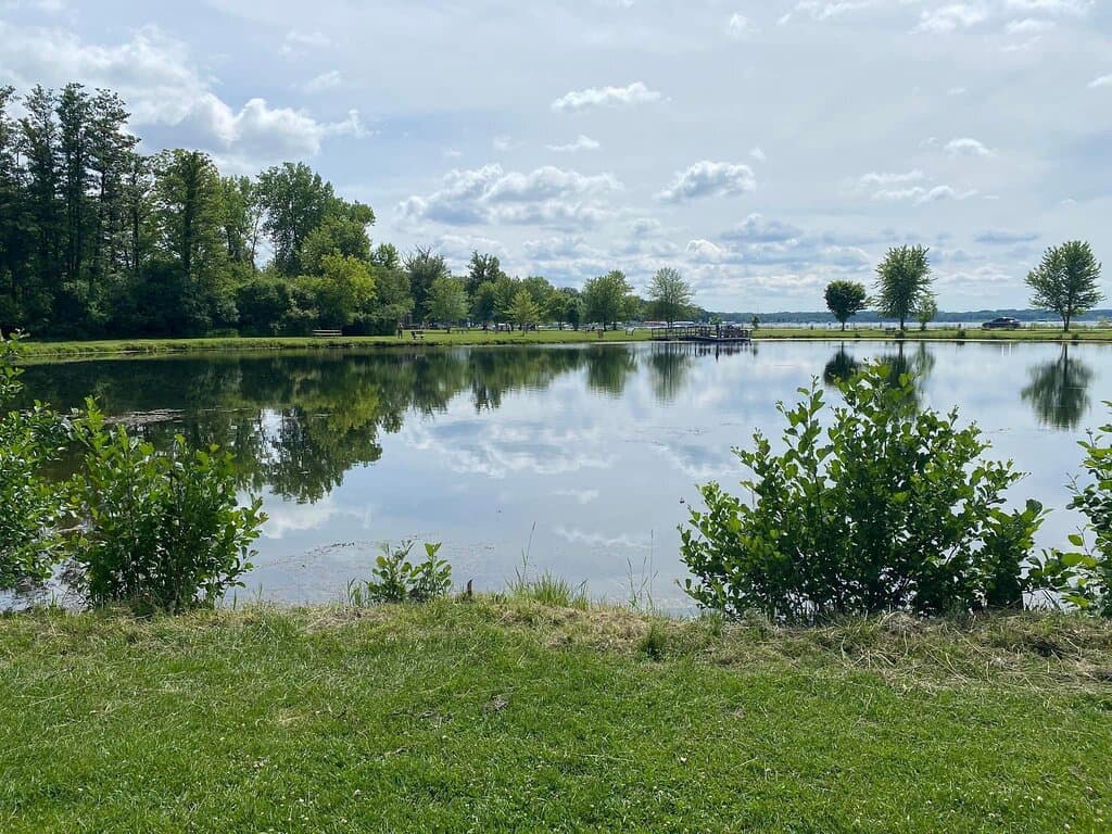Another trees & sky reflecting off of the lagoon