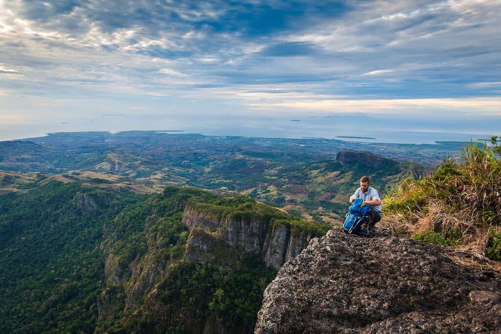 View from the Top of the Mt. Batilamu Trek, 4th highest peak in Fiji and the only peak with 270 panoramic views of Nadi, Lautoka, and the Yasawa and Mamanuca Island chains.