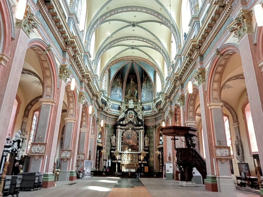 Interior Begijnhofkerk Mechelen. Flanders, Belgium. May 2024