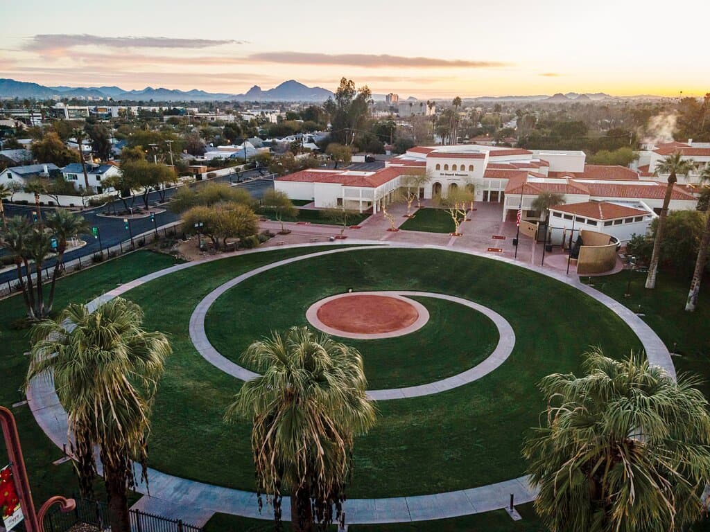 Drone view of the Heard Museum