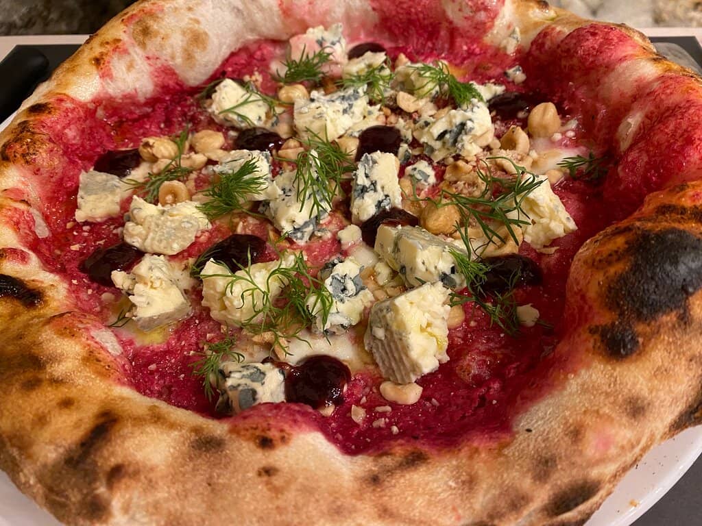 Pizza with Beetroot and Blue Cheese