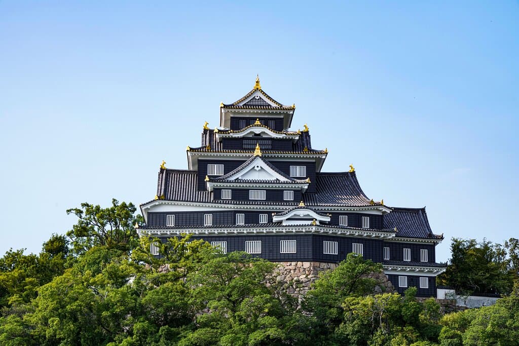 The castle tower of Okayama Castle