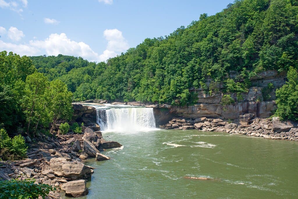 Cumberland Falls and Cumberland River at Cumberland Falls State Resort Park