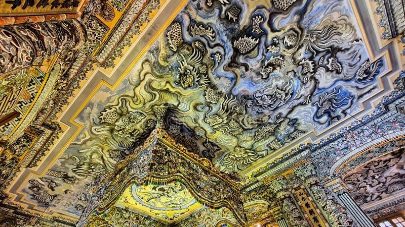Ornate Mosaics and Dragon Motifs
