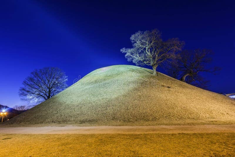 Illuminated Tombs at Night