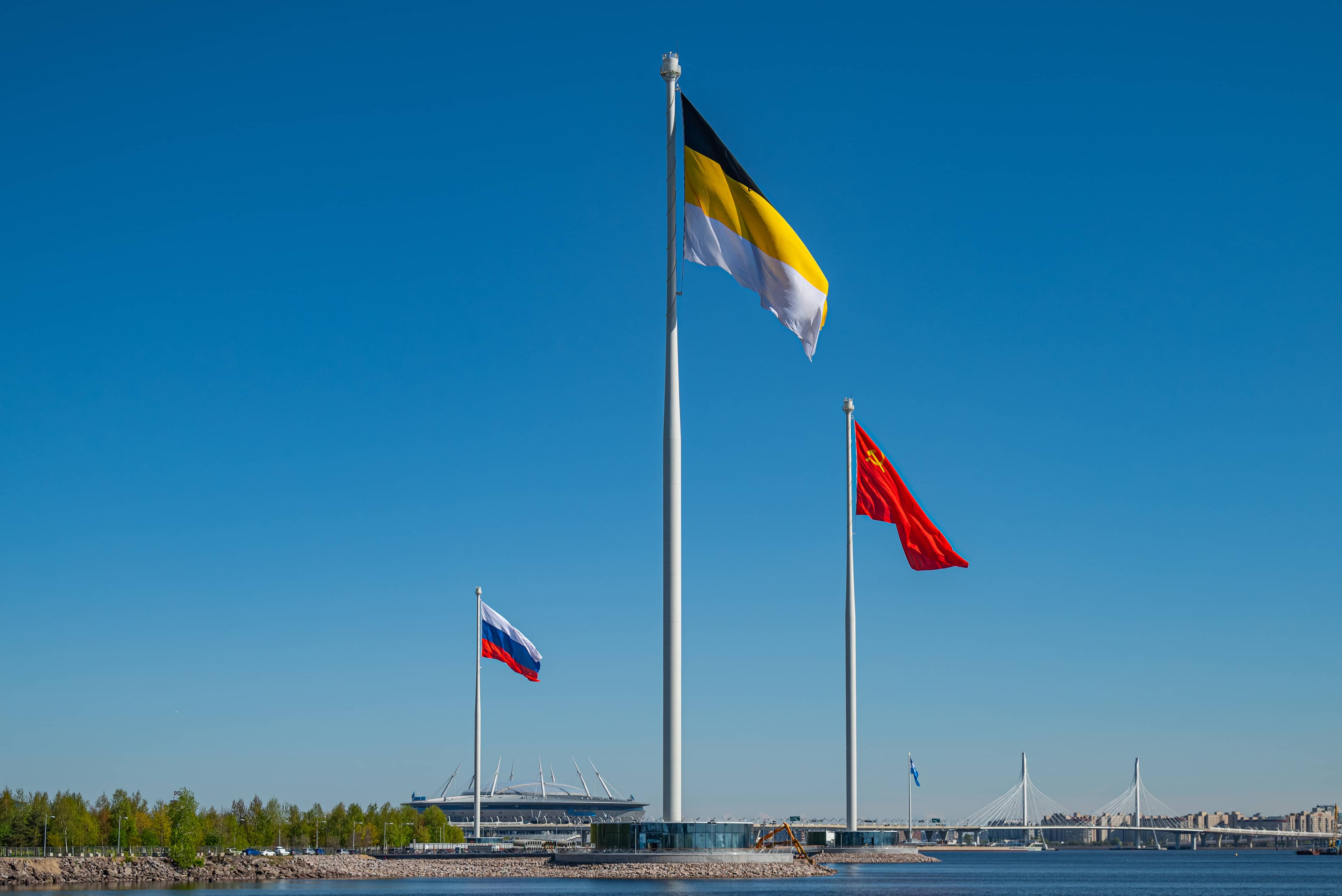 Three Flagpoles