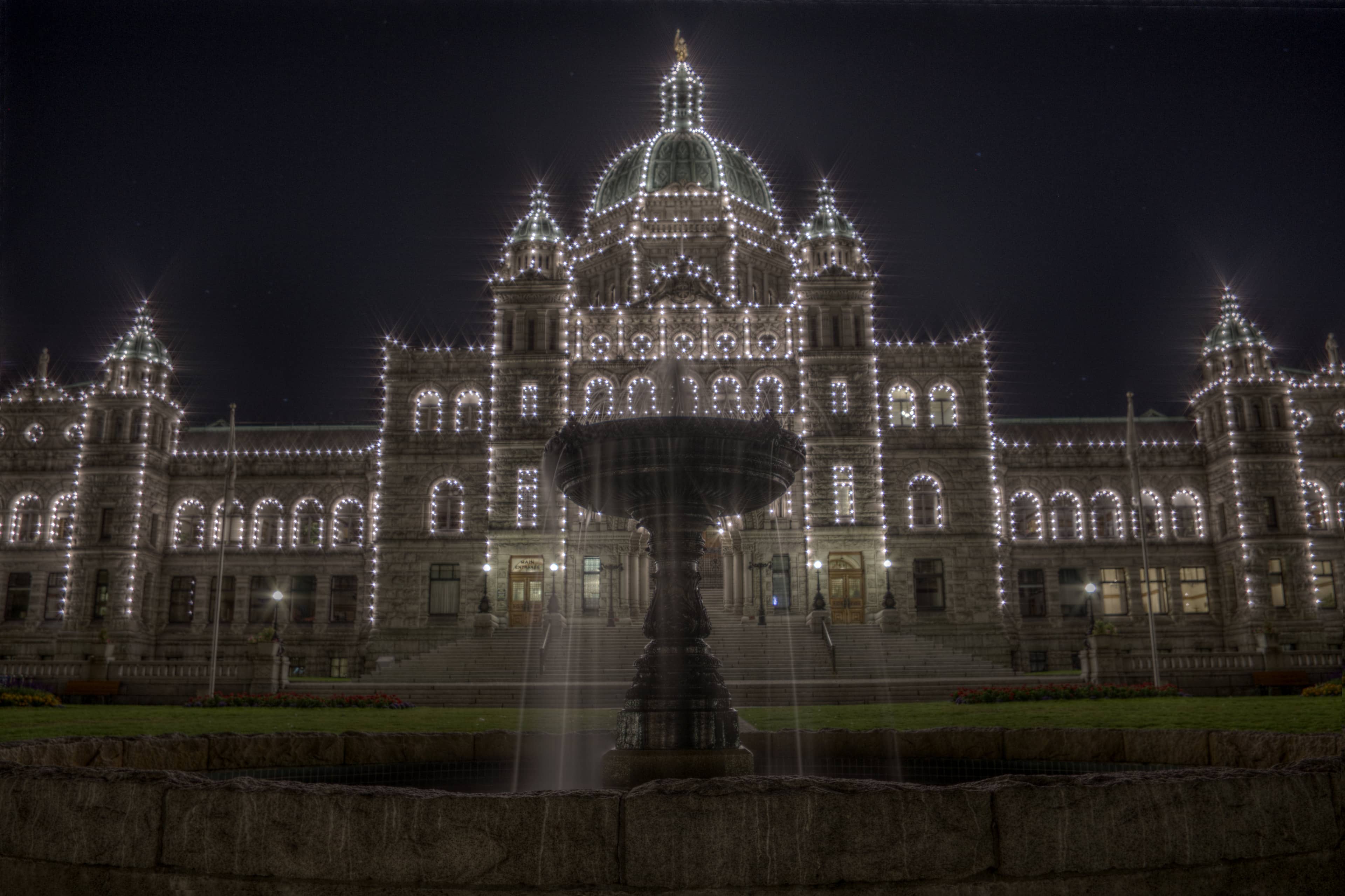 Illuminated Dome at Night